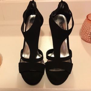 Black strap heels